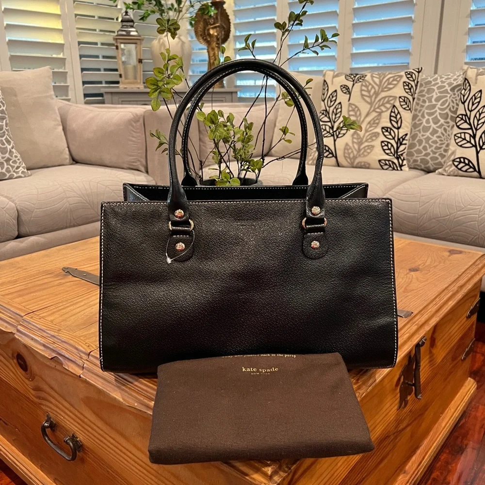 kate spade Black Leather Top-Handle Satchel